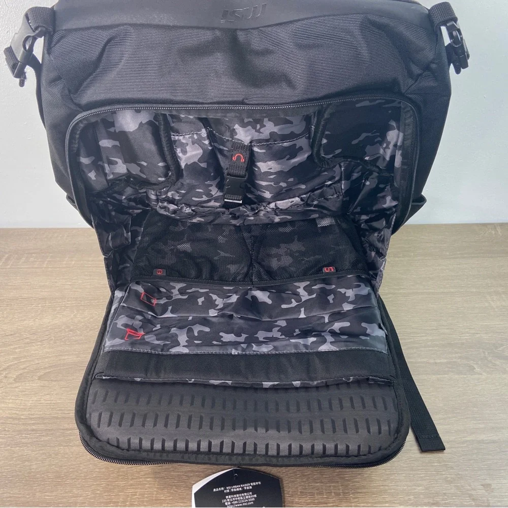 MSI Urban Raider Gaming Backpack Unisex Black Red Dragon Logo 17 In. Laptop Bag